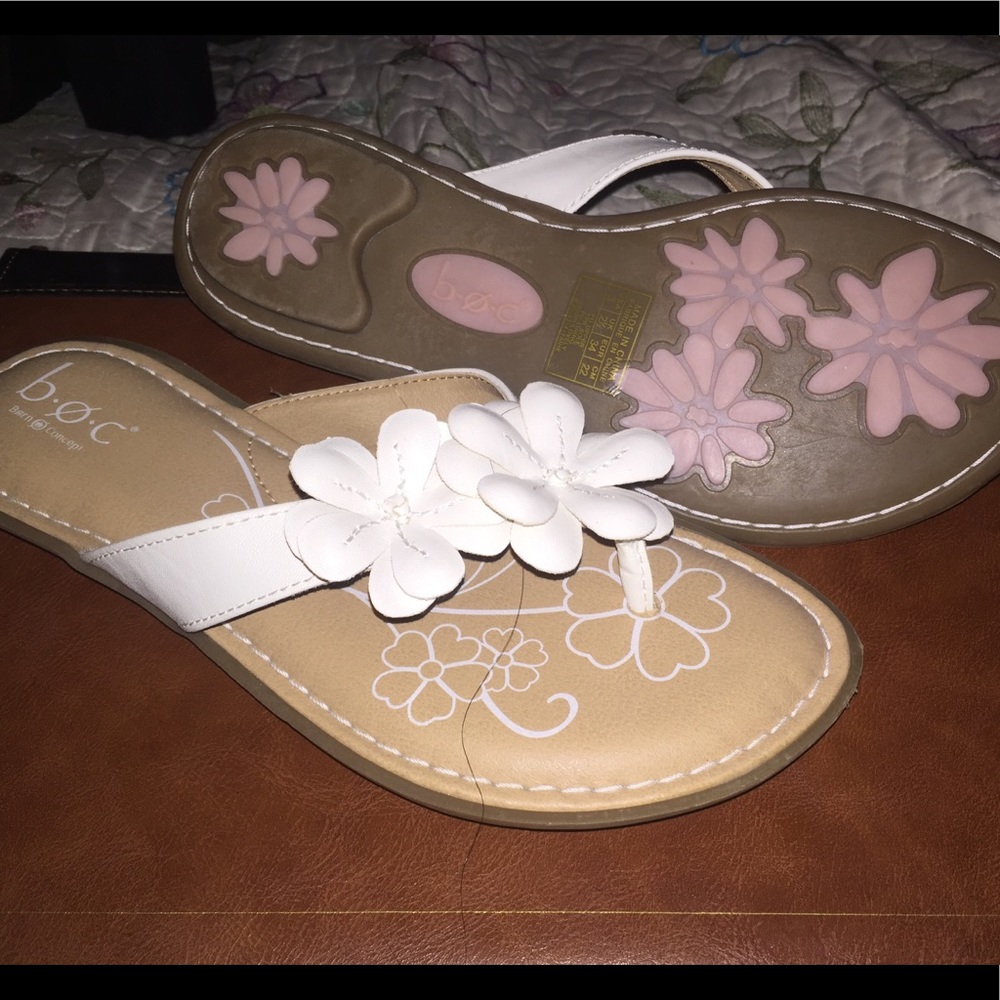 boc comfort sandals white flowers